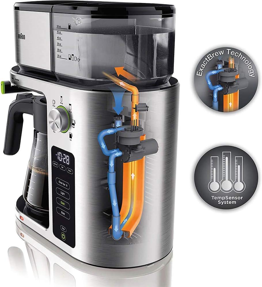 Cafetera Braun MultiServe KF9150WH ? de acero inoxidable y blanco, certificada por SCA, con dispensador de agua caliente y múltiples tamaños de preparación. VALORADO - Imagen 3