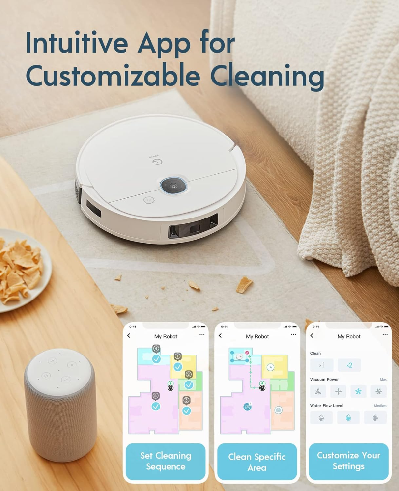 yeedi Vac 2 Pro Robot Aspirador y Trapeador, succión de 3000 Pa prevención avanzada de obstáculos 3D, funcionamiento de 240 min., ideal para suelos de madera, baldosas y laminados*VALORADO* - Imagen 3