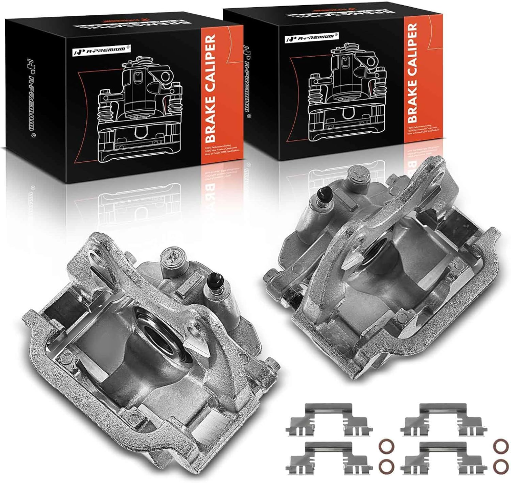 A-Premium Conjunto de pinza de freno de disco con soporte compatible con modelos seleccionados Cadillac, Chevy y GMC - Escalade, Avalanche, Silverado 1500, Suburban 1500, Tahoe, Sierra 1500 y más