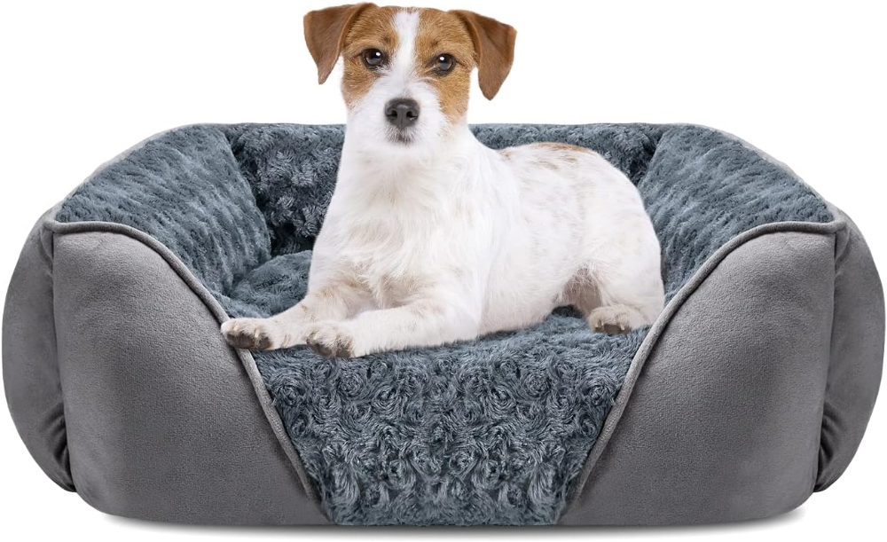 Cama mediana para perros grandes, medianos y pequeños, cama rectangular lavable para perro, cama ortopédica para perros, cama suave y relajante para cachorros