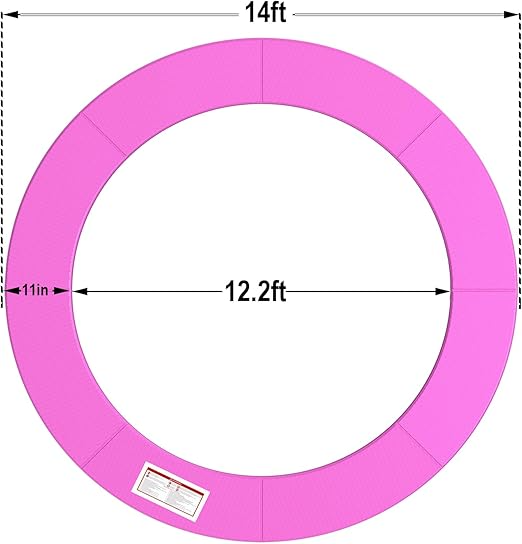 Reemplazo de almohadilla de seguridad, universal, para trampolín, 14 pies, cubierta de espuma de resorte envolvente impermeable para marco redondo - Imagen 4