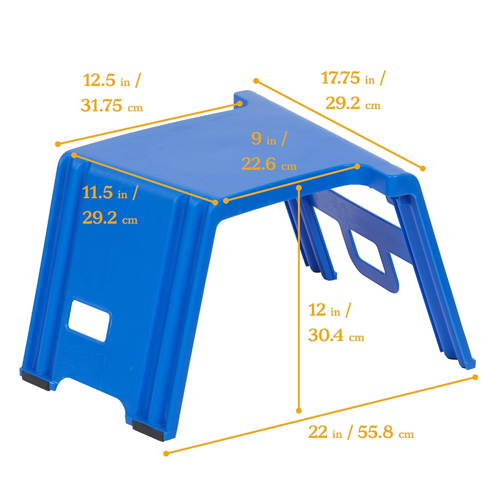 ECR4Kids taburete Linking, asiento flexible, color azul, se puede utilizar como asiento para niños o como escritorio de regazo para jugar, artes y manualidades - Imagen 5