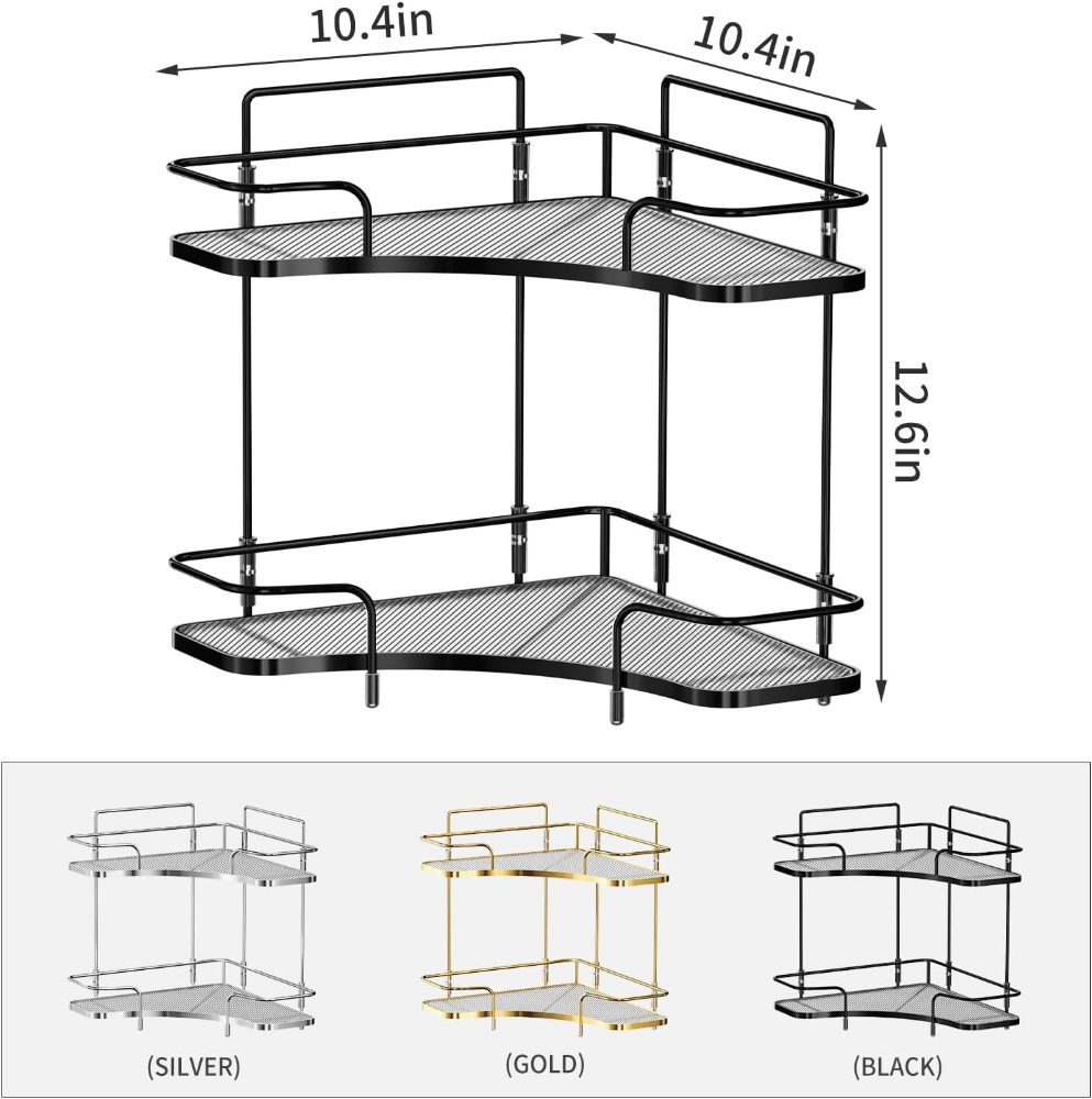 Organizador de esquina de 2 niveles para encimera de baño, organizador cosmético para el cuidado de la piel, bandeja de perfume para encimera de baño, organizador de tocador, estante de almacenamiento - Imagen 2