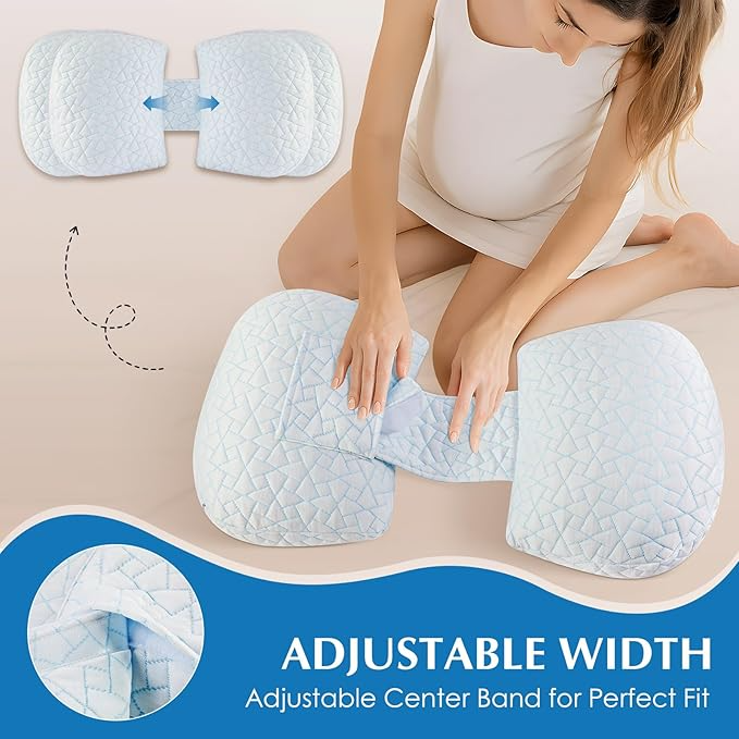 Almohadas de embarazo para dormir, almohada de maternidad portátil con funda extraíble refrescante - Imagen 3