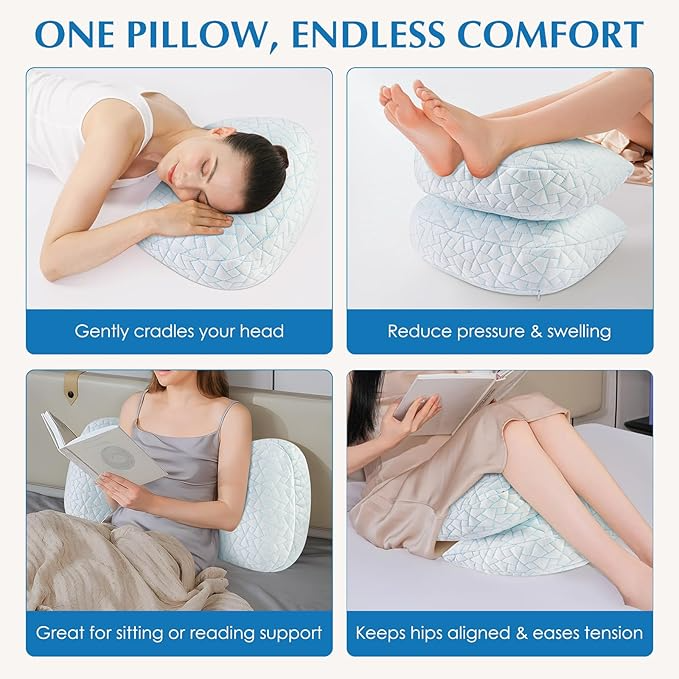 Almohadas de embarazo para dormir, almohada de maternidad portátil con funda extraíble refrescante - Imagen 4
