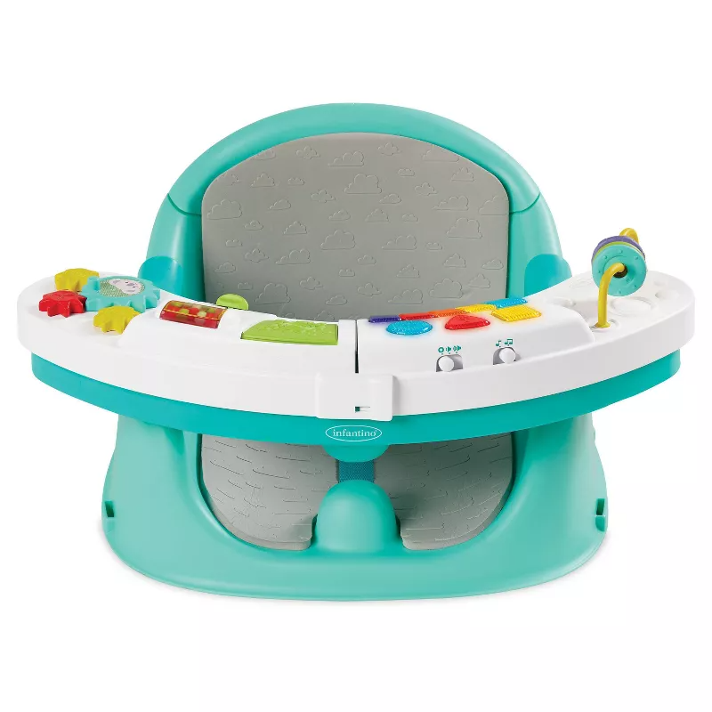Infantino Asiento infantil Discovery 3 en 1 con música y luces - Verde azulado