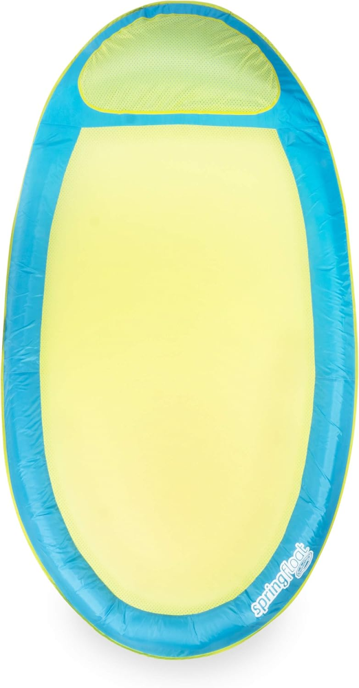 Flotador de resorte original - Hamaca flotante para piscina o lago - Lima/Azul claro