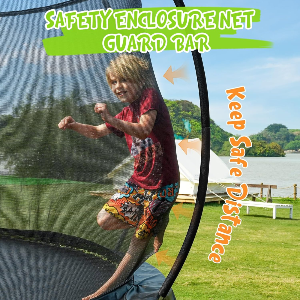 Trampolines recreativos Gigu de 4.57m., con red de protección, escalera y revestimiento antioxidante. Trampolín para exteriores aprobado por ASTM para niños y adultos. Trampolines para exteriores. - Imagen 3