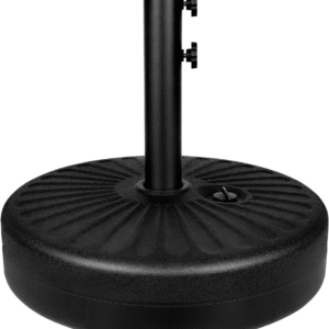 Base resistente para sombrilla de patio de 20" con soporte de acero, rellenable con agua, para exteriores, césped, jardín, redonda