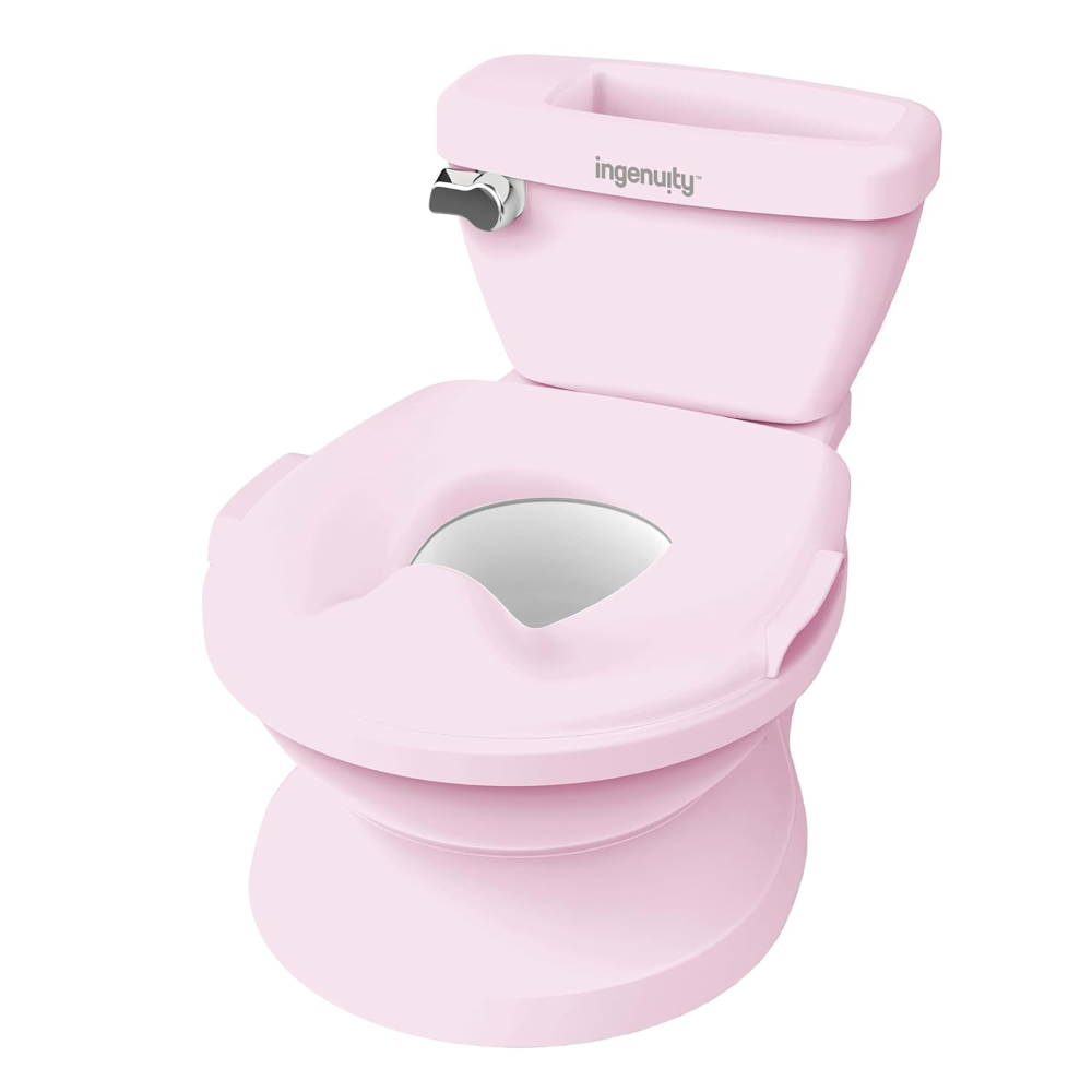 Inodoro Summer, entrenador de baño ideal para bebés a partir de los 18 meses y hasta 23 kg, facilita la transición de los pequeños a un inodoro para adultos, manija de sonido realista