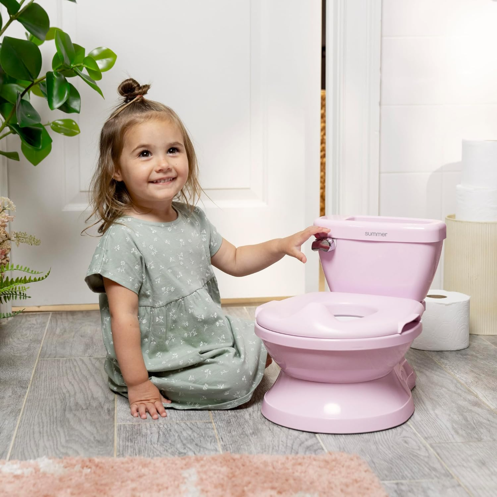 Inodoro Summer, entrenador de baño ideal para bebés a partir de los 18 meses y hasta 23 kg, facilita la transición de los pequeños a un inodoro para adultos, manija de sonido realista - Imagen 5