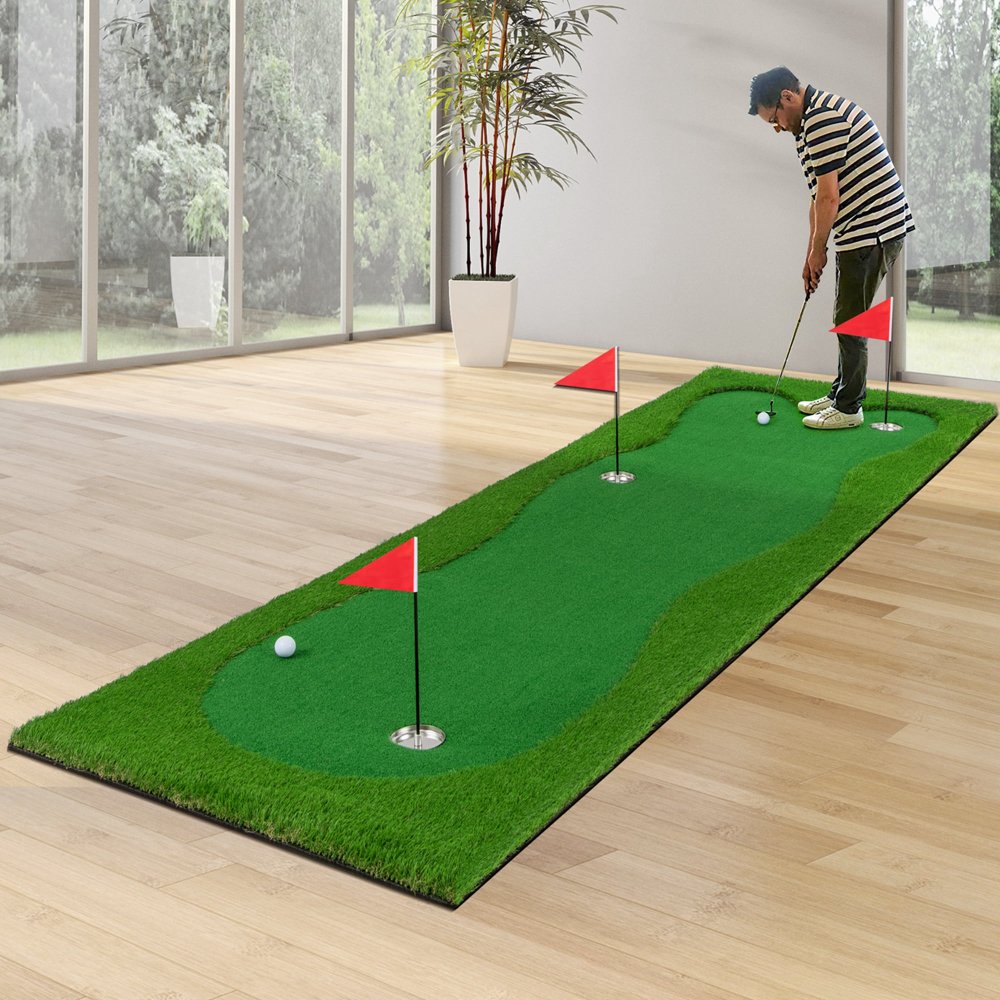 Tapete de Entrenamiento de Golf Profesional Verde de 10 x 3,3 Pies con 2 Pelotas de Golf - Imagen 5