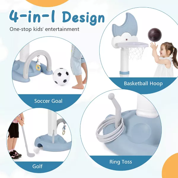 centro de entretenimiento basket "todo en uno" diseñado para niños pequeños (de 2 a 7 años). forma de luna - Imagen 3