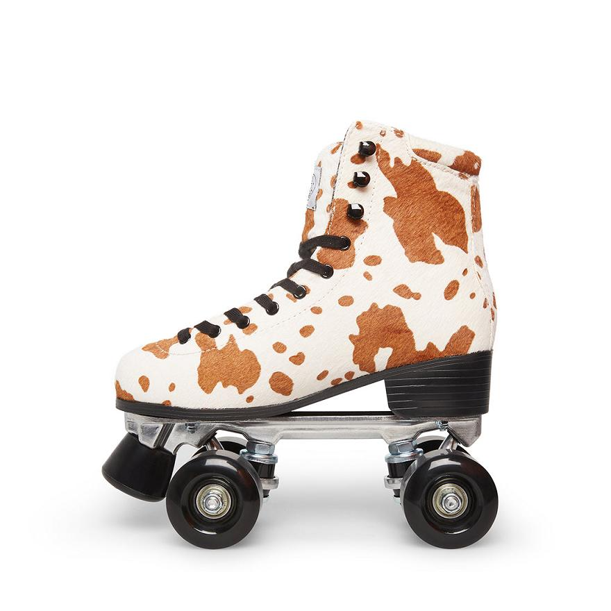 Steve Madden SK8R COW PRINT XNTHEA763, zapatillas de skate para mujer con diseño marrón estampado; cómodas, originales y con estilo urbano. - Imagen 2