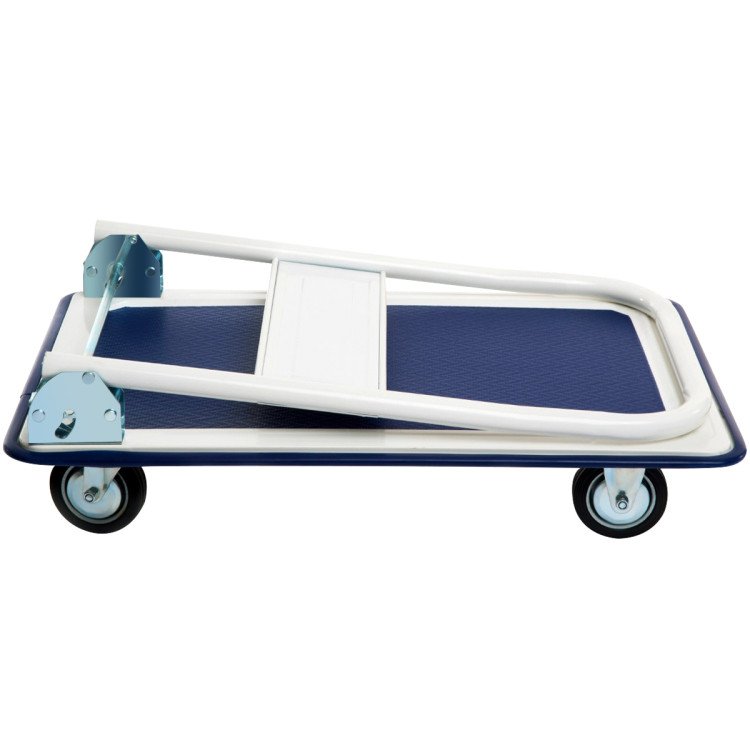 Costway Carro plataforma plegable 330 lb, base resistente con ruedas giratorias y mango abatible. Ideal para mover cajas, mercadería o cargas pesadas en bodega u hogar. - Imagen 4