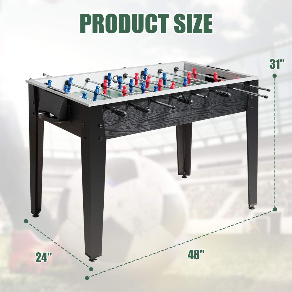 Mesa de futbolín de 48 pulgadas, juego de mesa de fútbol de madera con pelotas de fútbol, juego para 4 jugadores, fútbol de mesa de tamaño competitivo para niños, adultos, mesa de fútbol - Imagen 5