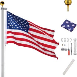 KIT DE MASTIL DE BANDERA SECCIONAL DE ALUMINIO DE 20FT A-ONE