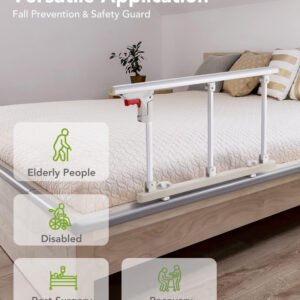 OasisSpace Barandilla de seguridad para cama Riel de cama plegable para adultos mayores VALORADO