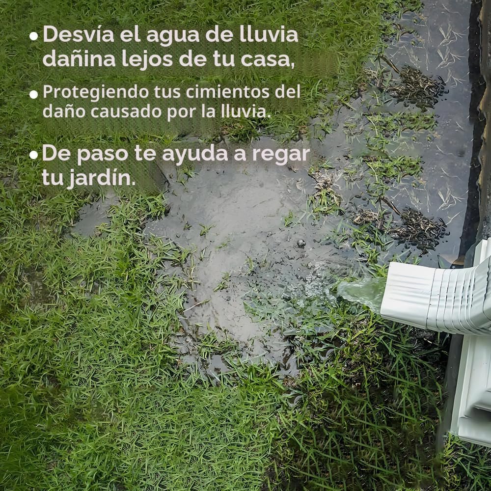 extensiones de bajante de canalón, extensor de bajante de perfil bajo mejorado de 12 x 12 pulgadas, sin drenaje francés de excavación profunda, extensión de tubo flexible de hasta 8.2 pies, - Imagen 3