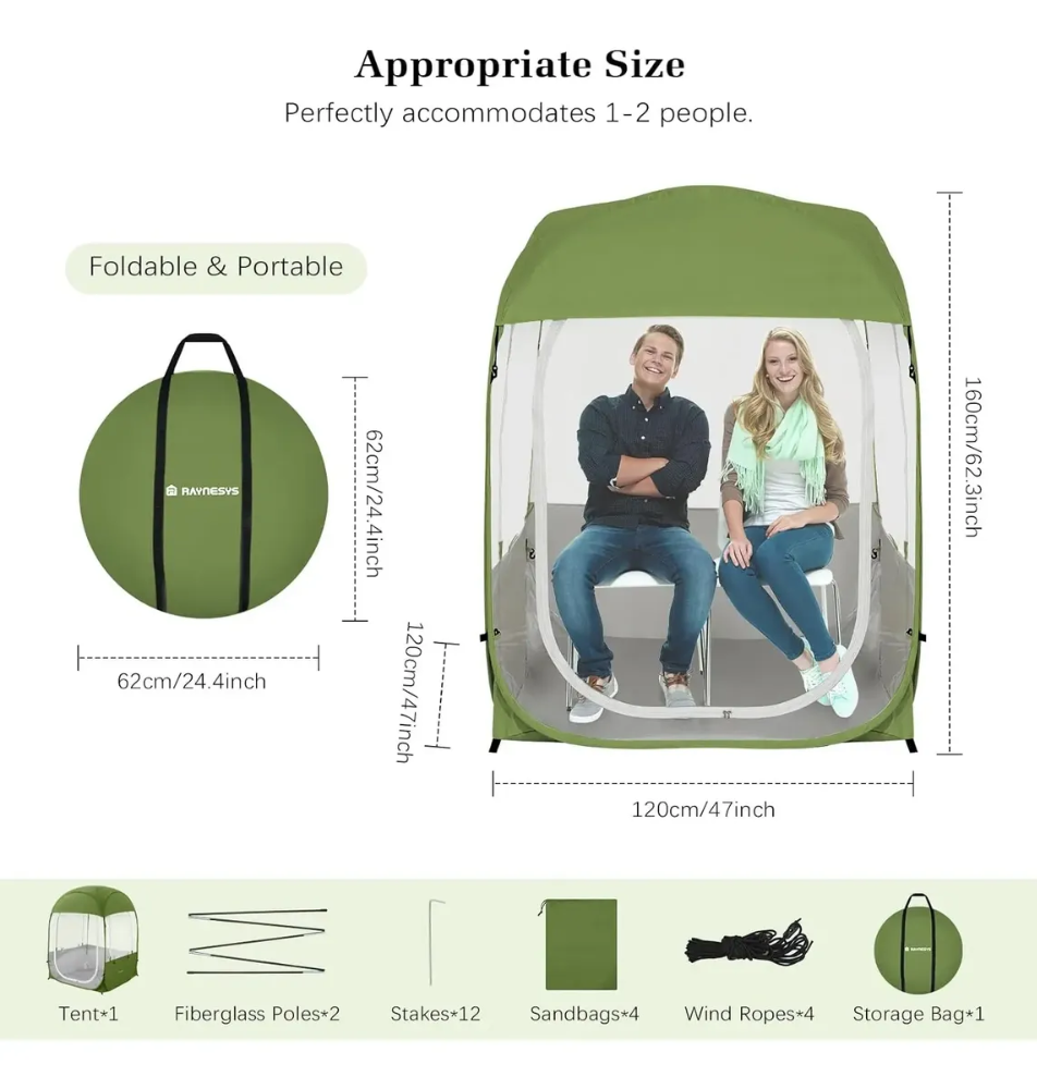 Cápsulas deportivas, tienda de campaña de burbujas emergente instantánea para 3-4 personas, - Imagen 2