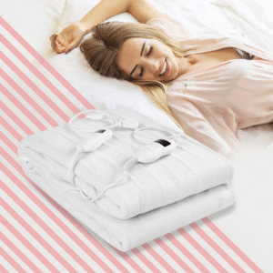 Protector queen de colchón térmico con seguridad con 8 regulaciones de temperatura, función de temporizador de 4 modos, manta eléctrica lavable y desmontable, color blanco
