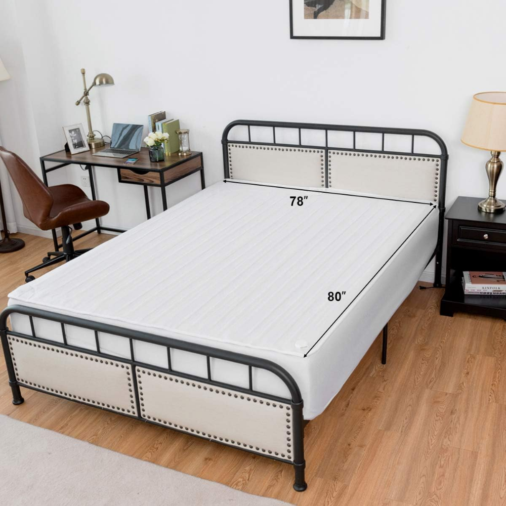 Protector queen de colchón térmico con seguridad con 8 regulaciones de temperatura, función de temporizador de 4 modos, manta eléctrica lavable y desmontable, color blanco - Imagen 4