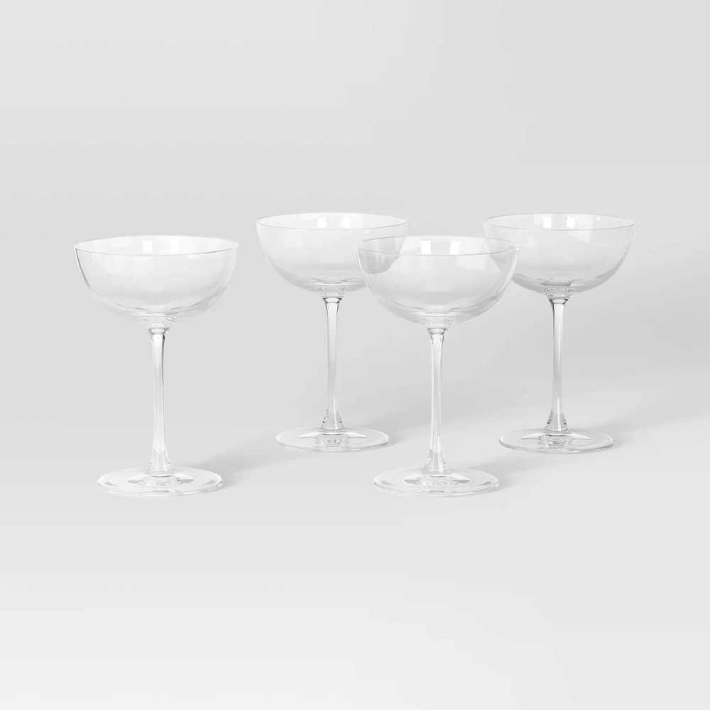 Juego de copas de vidrio para cóctel, solo bebidas frías, Capacidad de 8.5 onzas líquidas, Apto para lavavajillas