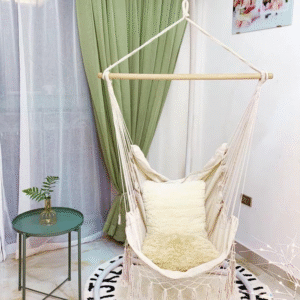 Hamaca con borlas para exteriores, jardín, Patio, columpio de algodón blanco, cama colgante