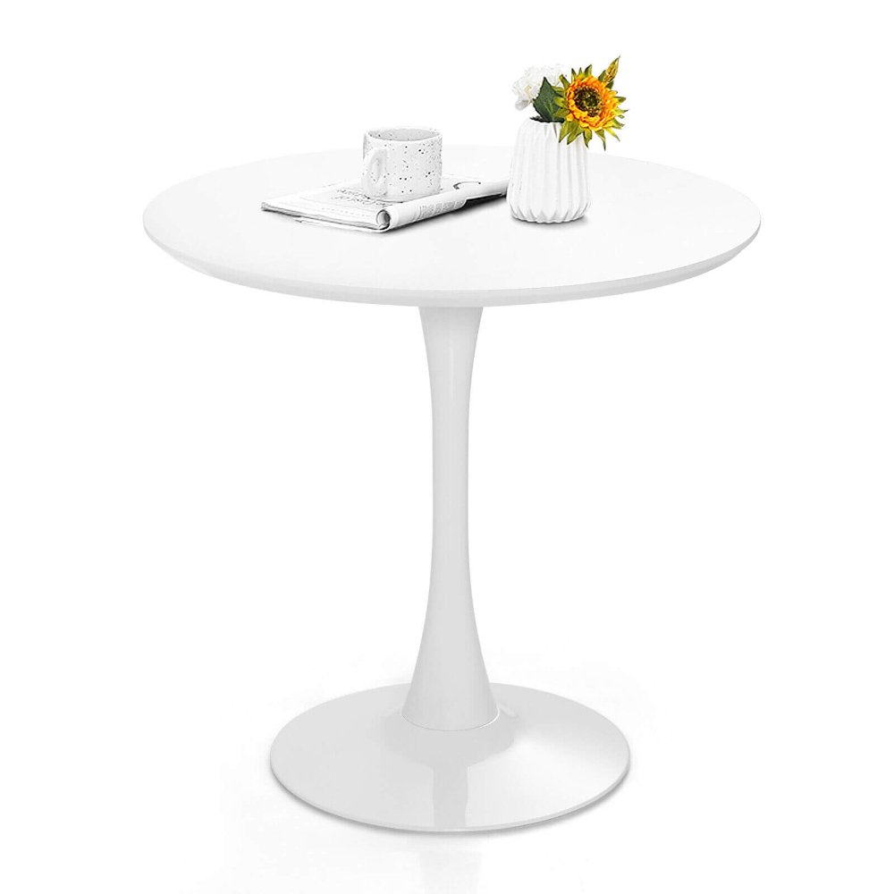 Juego de comedor con mesa redonda Costway Tulip 81 cm y 2 sillas DSW mid-century; moderno, cómodo e ideal para espacios pequeños. - Imagen 4
