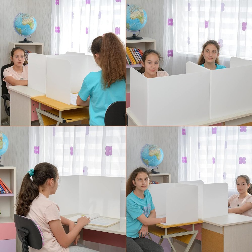 Paquete de 20 protectores de privacidad de plástico para el aula para escritorios de estudiantes, carpetas de privacidad para estudiantes y separadores de escritorio, suministros para profesores - Imagen 5