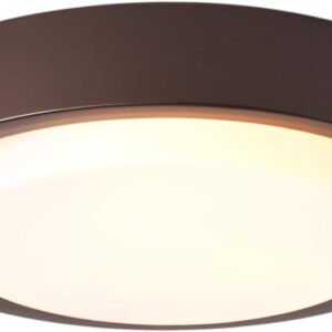 Lámpara de techo de montaje empotrado de 16 pulgadas, 3 luces, acabado de bronce aceitado con pantalla de vidrio esmerilado, lámpara de techo redonda para dormitorio, sala de estar, cocina