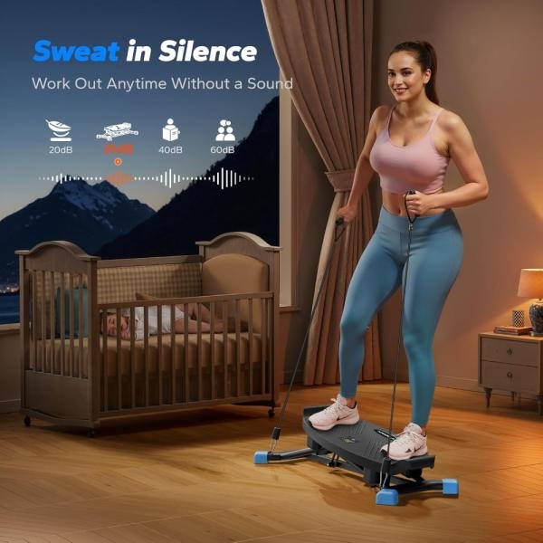 Tabla de equilibrio para adultos, step con bandas de resistencia, portátil con monitor LCD, capacidad de 300 lb, entrenador de equilibrio para entrenamiento de cuerpo completo en el gimnasio en casa. - Imagen 3