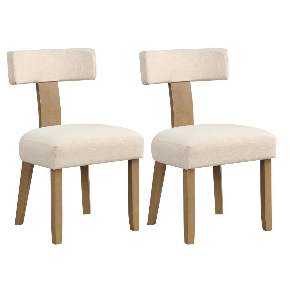 Juego de 2 sillas de comedor con respaldo curvo y asiento acolchado - Imagen 5