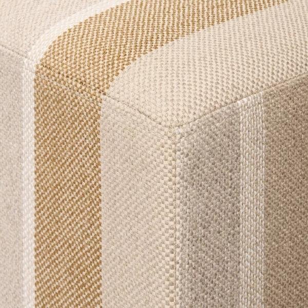 Otomana cúbica tapizada Lynwood Square color beige con diseño a rayas - Threshold? diseñada con Studio McGee - Imagen 4