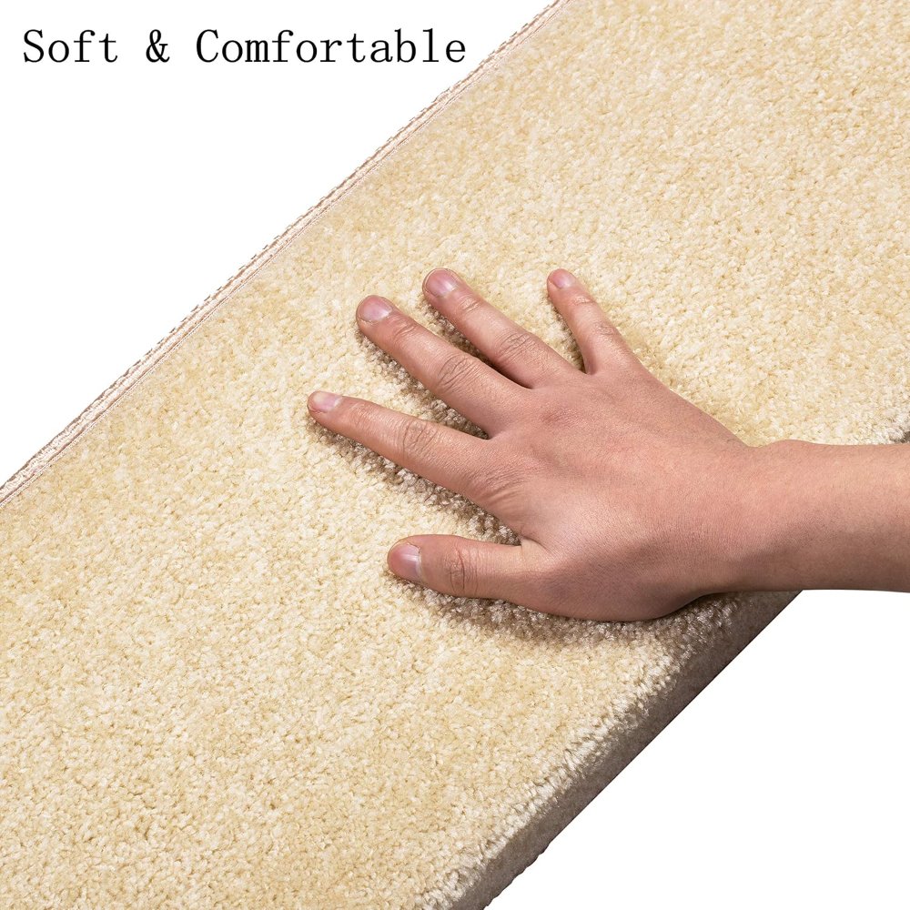 Peldaños KOOTETA (8"x30") para escaleras interiores. Pack de 15 alfombras antideslizantes con base TPR autoadhesiva y lavable. Protegen a niños y mascotas mientras reducen el ruido y cuidan la madera. - Imagen 4