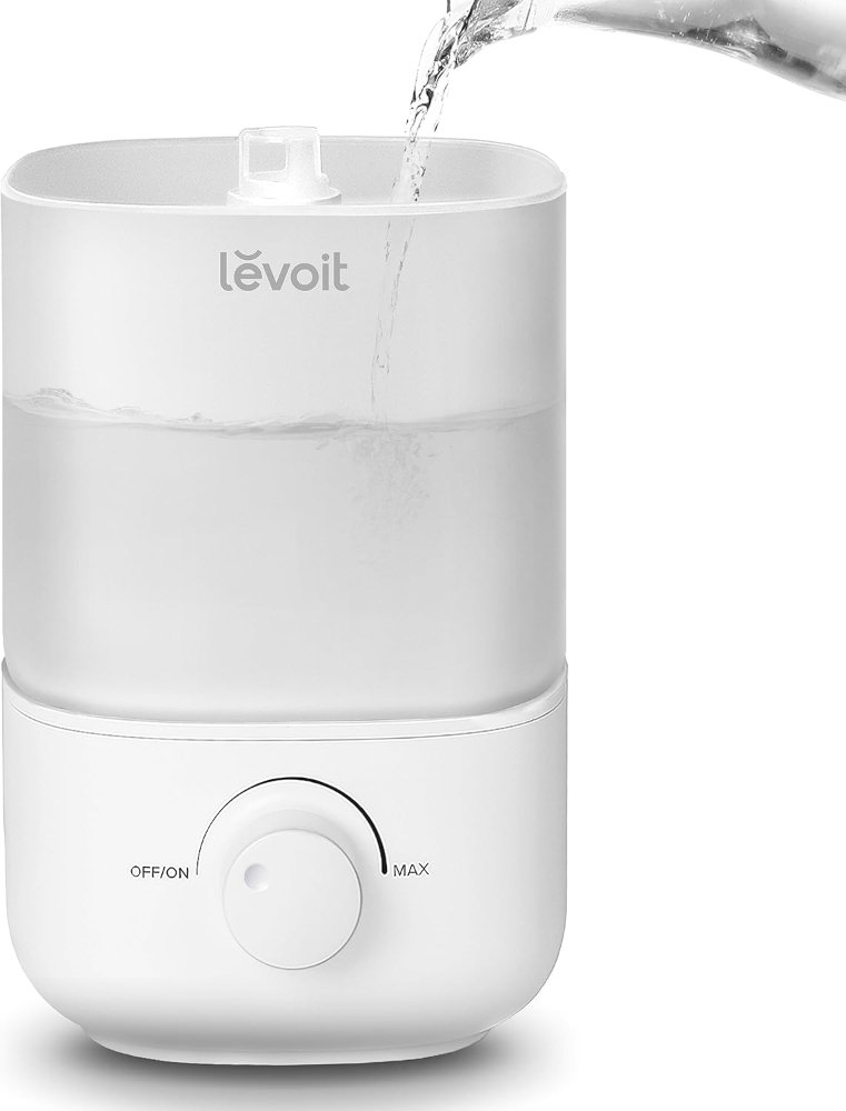 Humidificador Levoit de llenado superior, tanque de 2.5 L, silencioso 28 dB, para dormitorio y habitación grande, fácil de usar y limpiar