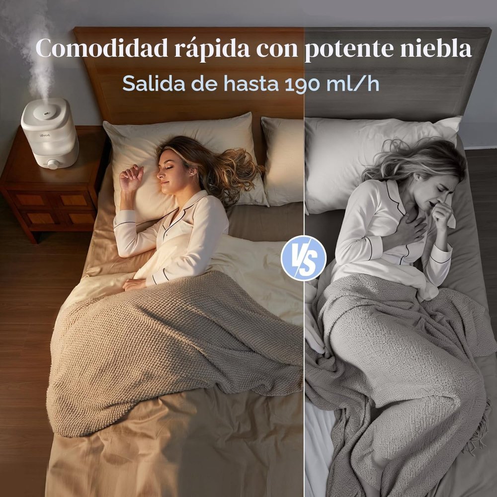 Humidificador Levoit de llenado superior, tanque de 2.5 L, silencioso 28 dB, para dormitorio y habitación grande, fácil de usar y limpiar - Imagen 5