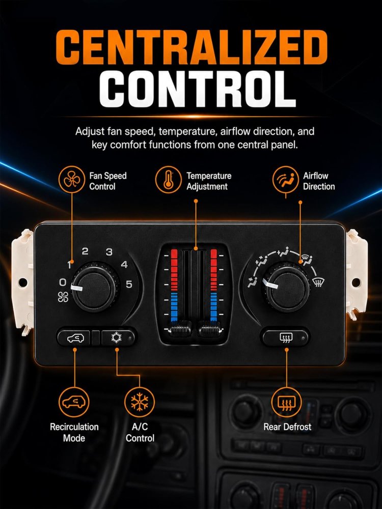 Módulo de control de clima analógico, compatible con Chevrolet Silverado, Avalanche y Trailblazer, plug-and-play, carcasa robusta. - Imagen 2