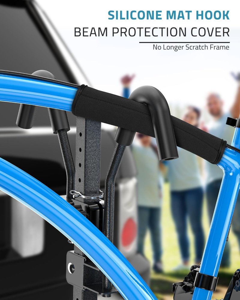 Ebike Rack para enganche de remolque, resistente 2 bicicletas, plegable, para automóvil, SUV, para bicicleta eléctrica, neumático grueso y estándar, receptor de enganche de 2 pulgadas, 200 - Imagen 5