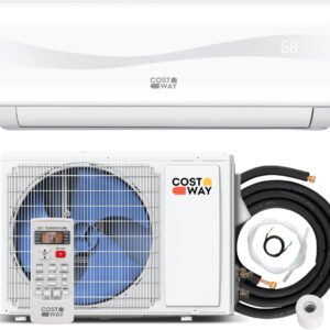 Aire acondicionado y calefactor mini split COSTWAY 12000BTU, 115V, 20 SEER, hasta 750 Sq. Ft, eficiente, con bomba de calor, con control.