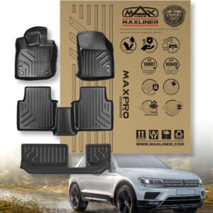 Alfombrillas para Volkswagen Tiguan 2019-2024 | Juego completo de 1ª y 2ª fila | Revestimientos de suelo de TPE resistentes impermeables para todo tipo de clima | Ajuste personalizado