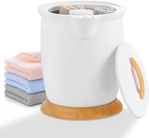 Cubo calentador de toallas de lujo, con soporte para fragancia, apagado automático, para hasta dos toallas de gran tamaño, albornoces, mantas, grande para baño