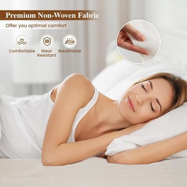 Protector de colchón matrimonial con calefacción, 9 niveles, temporizador 9h, doble zona independiente, lavable a máquina - Imagen 4