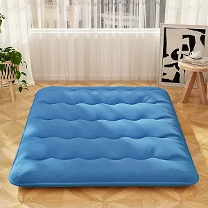 Colchón japonés de suelo INDIVIDUAL de espuma, 4 pulgadas de grosor, plegable y enrollable, incluye funda lavable y bolsa de almacenamiento, portátil para hogar y camping