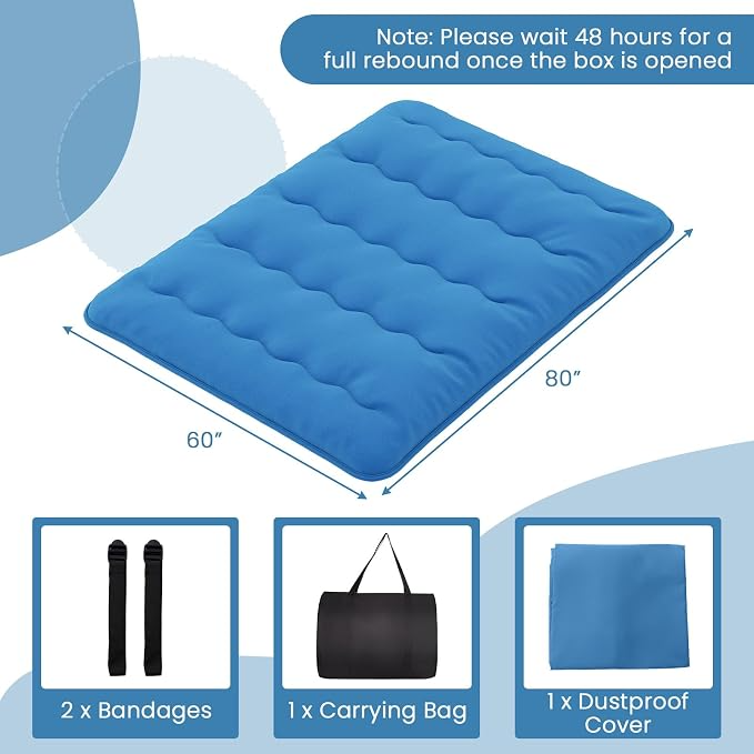 Colchón japonés de suelo INDIVIDUAL de espuma, 4 pulgadas de grosor, plegable y enrollable, incluye funda lavable y bolsa de almacenamiento, portátil para hogar y camping - Imagen 5