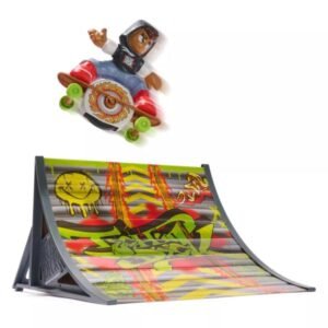 Tech Deck Shred N' Blast Sk8board con rampa, para hacer grandes acrobacias aéreas, para niños a partir de 6 años