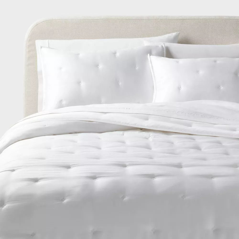 Juego de edredón y fundas de almohada TENCEL? de 3 piezas, satén liso, 320 hilos, lavable a máquina, para hogar - Imagen 4