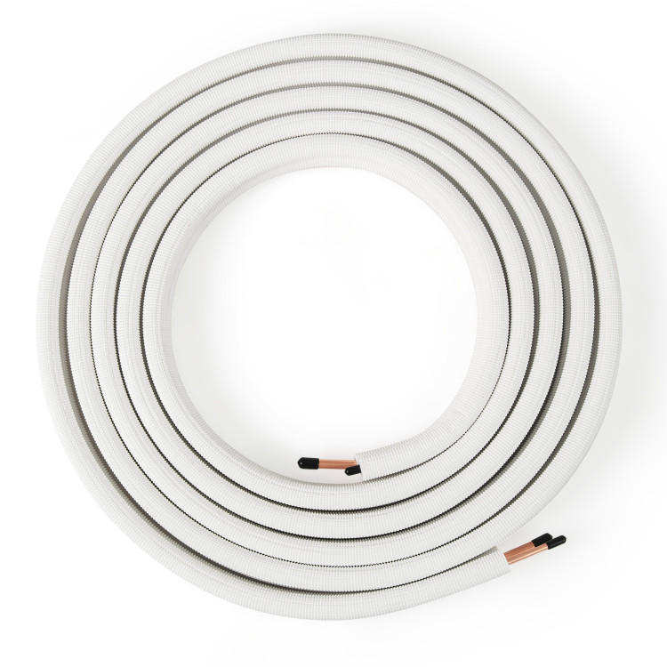 Juego de tuberías de cobre para mini split, 25 pies, 1/4 y 3/8 pulgadas, aislamiento triple capa, alta presión, resistencia al clima, fácil instalación, para HVAC - Imagen 5