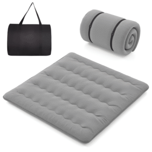 Colchón futón king, plegable, 5 capas de comodidad, funda lavable a máquina, bolsa de transporte incluida, para hogar, camping y niños