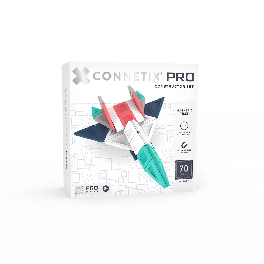 Juego de construcción magnético CONNETIX PRO, 70 piezas, para pensamiento creativo, para niños mayores de 8 años